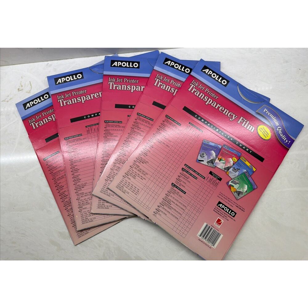 Apollo Color Inkjet QuickDry Transparency Film Removable Stripe Letter Clear - Picture 2 of 2